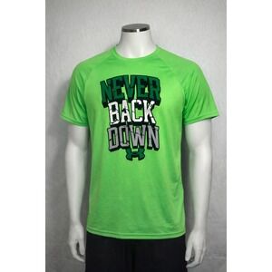 Under Armour Kids‎ Neon Green Never Back Down HeatGear Graphic T-Shirt YLG